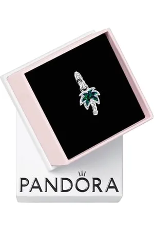 PANDORA Moments Schimmernde Grüne Palme Charm-Anhänger aus Sterling Silber mit Zirkonia, Kompatibel Moments Armbändern, 793352C01
