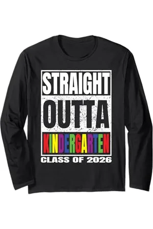 Straight Outta School Graduate Funny Gift Shirts Straight Outta Kindergarten Graduation Class Of 2026 Gifts Langarmshirt
