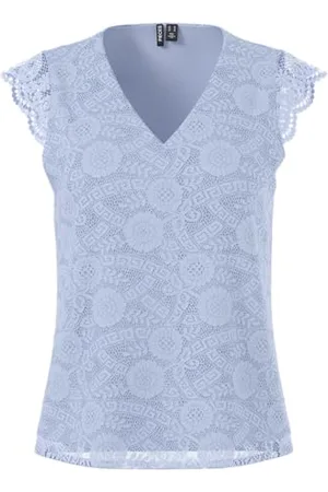 Pieces® Pcolline Sl Lace V-Neck Top Noos