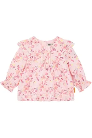 Steiff Bluse Langarm EU Größe 86 , Mädchen Bluse, Kinderbluse langärmelig, Hemden für Kleinkinder, schick und bequem für feierliche Anlässe, waschmaschinenfest