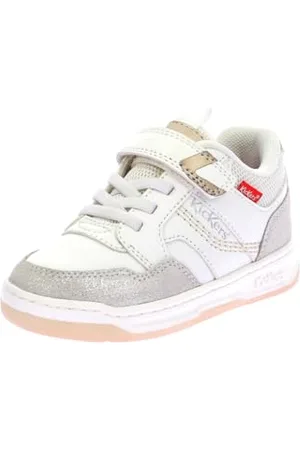 Kickers Jungen Unisex Kinder Kickarting Sneaker, Weiß, Silber, Gold, 32 EU