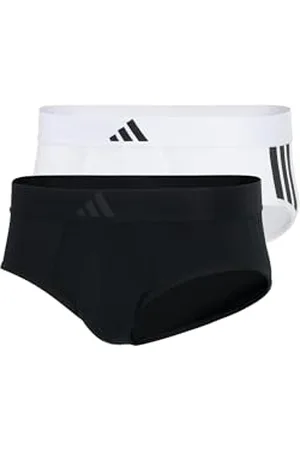 adidas Herren Slip 2er Pack-Low Rise Brief (2PK) -Active Flex Cotton 3 Stripes Unterwäsche, , M