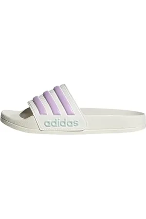 adidas Adilette Shower Slides RUTSCHEN, Off White/Bliss Lilac/Halo Mint, 33 EU