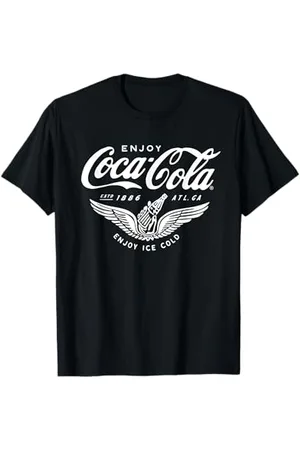 Coca-Cola Genießen Sie eiskalte Retro-Flügel T-Shirt