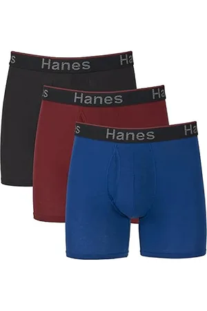 Hanes Herren Unterhosen mit freiliegendem Bund 3 Stück - Mehrfarbig - Small  : : Fashion