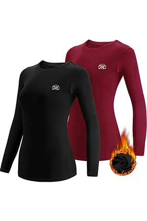MEETWEE Thermounterwäsche Funktionsunterwäsche Damen, Skiunterwäsche Winter Set Atmungsaktiv Lange Thermo Unterwäsche Tops Thermowäsche Unterhemd