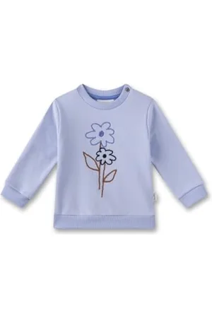 Sanetta Baby - Mädchen 11625 Baby-Sweatshirt | Hochwertiges Und Gemütliches Sweatshirt Aus Bio-Baumwolle Mit Blumen-Motiv Bekleidung, , 80 EU