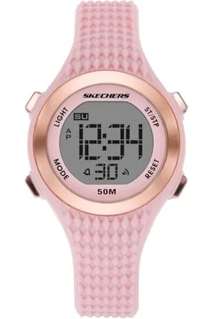 Skechers Damenuhren Elkwood, Digitales Uhrwerk, 33MM Pinkfarbenes PolykarbonatGehäuse mit PolyurethanArmband, SR2129