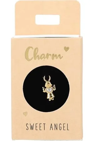 Depesche 11834-036 Charm Engel, vergoldeter Anhänger für Halsketten, Armband und Ohrringe, ideal als kleines Geschenk