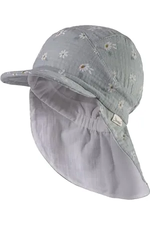 Sterntaler Schirmmütze mit Nackenschutz Gänseblumen für Mädchen - Kinder Mütze - Sonnenkappe Kinder aus Baumwolle - , 51