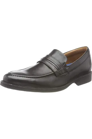 Clarks Herren Whiddon Loafer Mokassin, Black Leather, 39.5 EU