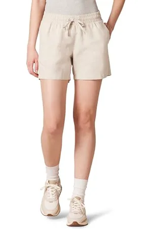 Amazon Damen Shorts aus Leinengemisch mit Zugband und 12,7 cm Innenbeinlänge (in Übergröße erhältlich), , M