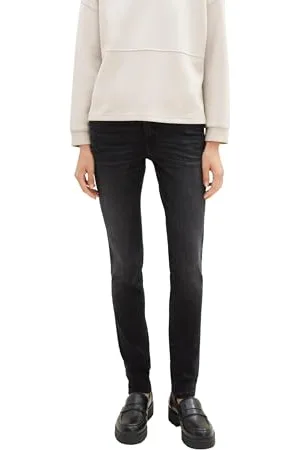 TOM TAILOR Damen 1038347 Tapered Relaxed Jeans, 10263-black Stone wash Denim, 28/32