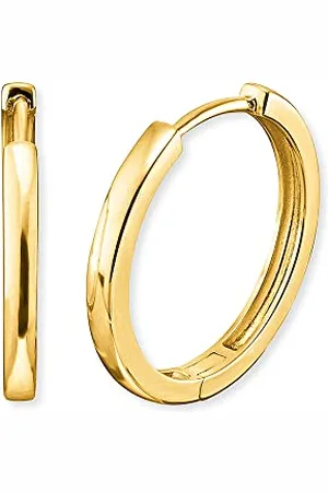 Engelsrufer Schlichte Damen Creole Lisa aus vergoldetem Sterling Silber - Clipverschluss - nickelfrei - 24 mm