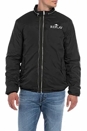 Replay Herren Jacke mit Reißverschluss, (Schwarz), S