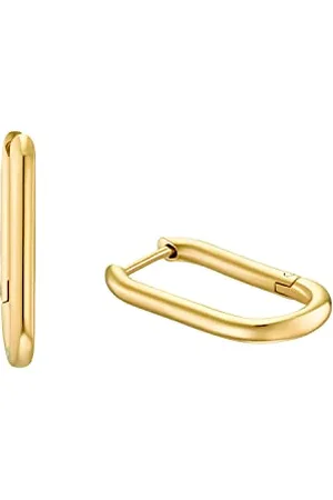 QS by s.Oliver Creolen Edelstahl Damen Ohrschmuck, 2,4 cm, Gold, Kommt in Schmuck Geschenk Box, 2033906