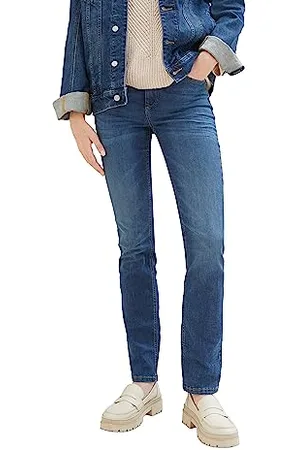 TOM TAILOR Damen 1039847 Kate Straight Fit Jeans, 10281-mid Stone wash Denim, 31/30