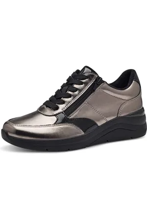 Jana Damen Sneaker flach mit Reißverschluss Vegan, , 38 EU