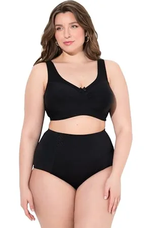 Ulla Popken Damen große Größen Übergrößen Plus Size Entlastungs-BH, Struktur, ohne Bügel, Cup C - H