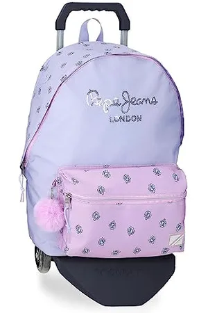 Pepe Jeans Becca Laptop-Rucksack, Doppelfach, mit Trolley, Violett, 31 x 44 x 17,5 cm, Polyester, 23,87 l, , Talla única, Laptop-Rucksack mit doppeltem Fach mit Trolley