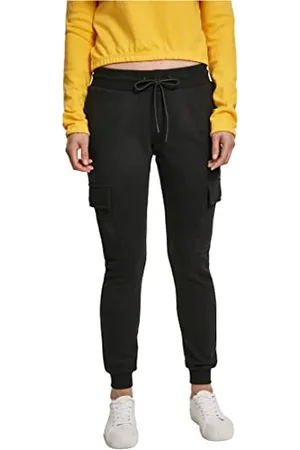 Urban classics Damen Hose Ladies Cargo Jogging-Pants Sporthose, (Black 00007), 3XL