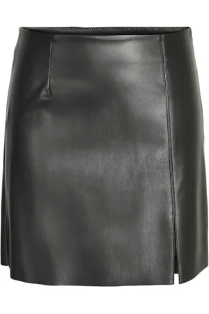 Noisy May Damen Mini Kunstleder Rock | High Waist Lederoptik Skirt Kurz | Coated Stretch Bleistift NMCLARA, Farben: , Größe:XS