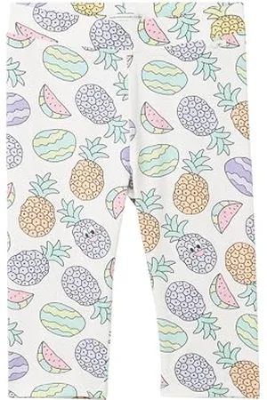 TOM TAILOR Mädchen Kinder Jersey Capri Leggings mit Muster, multicolor pineapple print, 116/122