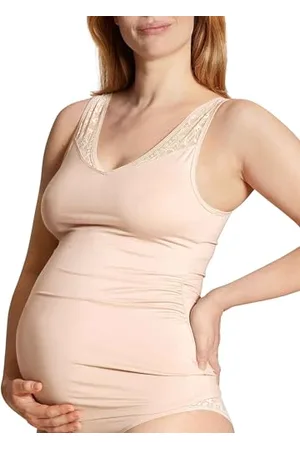Calida Circular Love Tank-Top Damen, für Schwangerschaft und Stillzeit, V-Ausschnitt mit Spitze, weich auf der Haut, temperaturausgleichend und schnelltrocknend Cradle to Cradle Zertifiziert