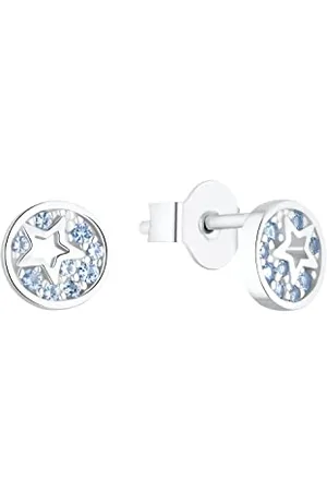 QS by s.Oliver Ohrstecker 925 Sterling Silber Mädchen Kinder Ohrschmuck, mit Zirkonia synth., Silber, Stern, Kommt in Schmuck Geschenk Box