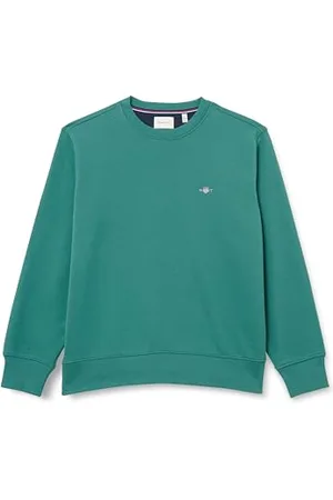 GANT Herren Sweatshirt - REGULAR SHIELD C-NECK SWEAT, Rundhals, Baumwoll-Mix Grün (Woody) 2XL