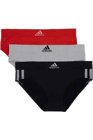 adidas Nahtlose Hipster-Unterwäsche für Damen, 3er-Pack, Pink Heather/Black/Heather Grey, Größe S, Schwarz/Mhg/Vivdred, S