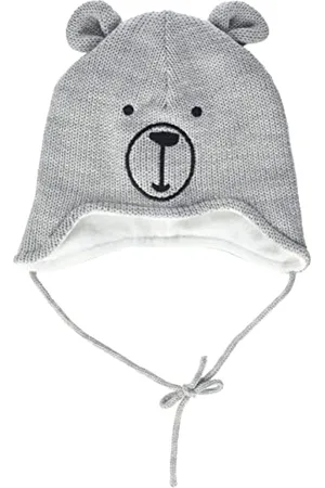 Sterntaler Baby-Mädchen Strickmütze Bärchen Mütze, Silber Mel, 51