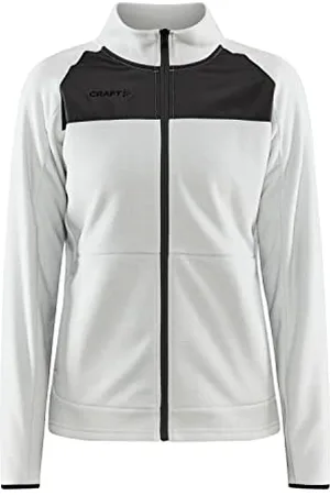 Craft ADV EXPLORE FLEECE MIDLAYER | Fleecejacke Damen M | Ash-Granit | Gebürstetes Fleece | Mit Daumenloch | Reißverschlusstaschen | Quick Dry Jacke Damen | Outdoor Fleecejacken für Damen