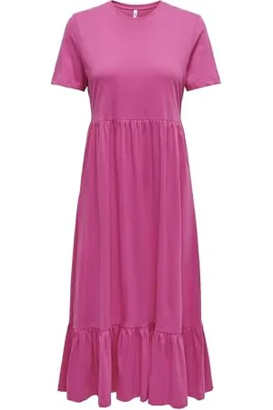 ONLY Damen Onlmay Life S/S Peplum Calf Dress JRS Maxikleid, , Small