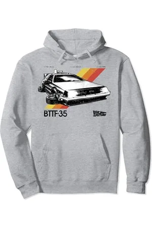 Back To The Future 35th Retro Stripe DeLorean Pullover Hoodie