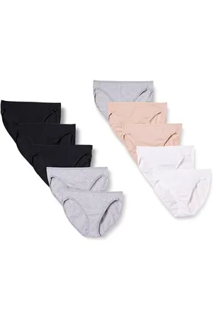 Amazon Damen Slip aus Baumwolle mit hohem Beinschnitt (in Übergröße erhältlich), 10er-Pack, , 36
