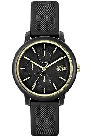 Lacoste Multi Zifferblatt Quarz Uhr für Damen Kollektion .12.12 Multi mit Schwarzes Silikonarmband - 2001327
