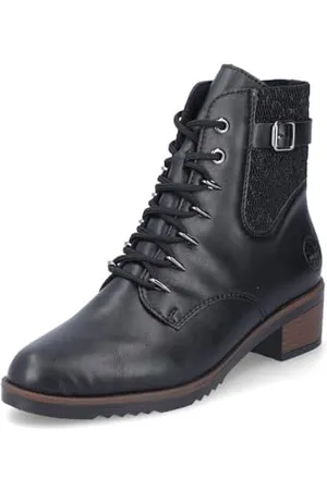 Rieker Damen Schnürstiefeletten Y0500, Frauen Stiefeletten,schnürboots,reißverschluss,Boots,Stiefel,Bootee,Booties,schwarz (00),40 EU / 6.5 UK