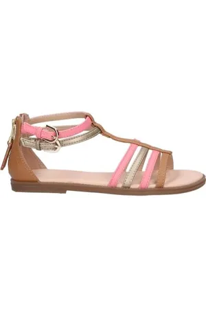 Geox J Karly Girl Sandal, Biscuit/LT Coral, 39 EU