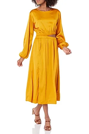 THE DROP Midikleid für Damen, Jacob Seidig Langärmlig Diskreter Ausschnitt, , Größe M