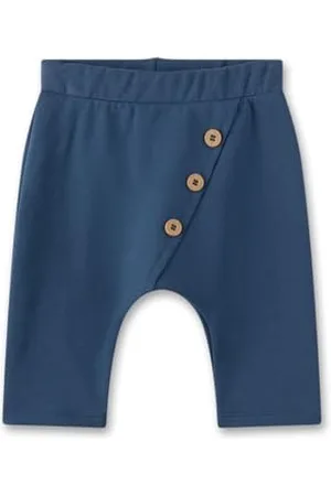 Sanetta Baby-Hose | Praktische und Bequeme Unisex Sweathose aus Bio-Baumwolle. Hose mit elastischem Bund und dekorativer schräger Knopfleiste | Baby Bekleidung