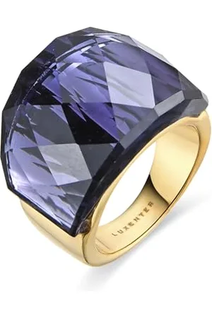 Luxenter Fadino Ring mit Hydrothermalquarz Onix, 18 Karat Gelbgold, Metall, Quarz