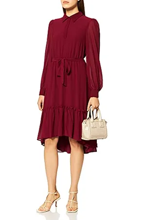 NA-KD Damen Tie Waist Midi Dress Lässiges Kleid, , 46 EU