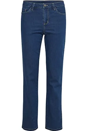 Kaffe Jeans KAvicky Damen Jeans Jeanshose Straight mit Geradem Bein Hose mit Hoher Bund 40
