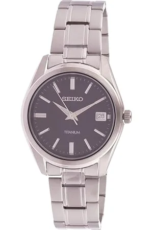 Seiko Herren-Uhr Quarz Titan mit Edelstahlband SUR373P1