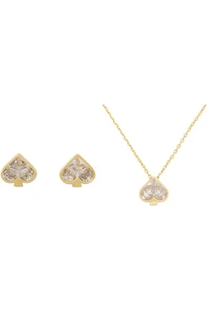 Kate Spade So Spade Ohrstecker und Anhänger, Klar/Gold