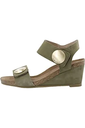 Cashott Damen CASALBERTA Velcro Button Leather Heeled Sandal, , 41 EU