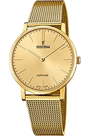 Festina Uhr Für Herren F20022/2 Swiss Made Edelstahl Case GoldEdelstahl Band