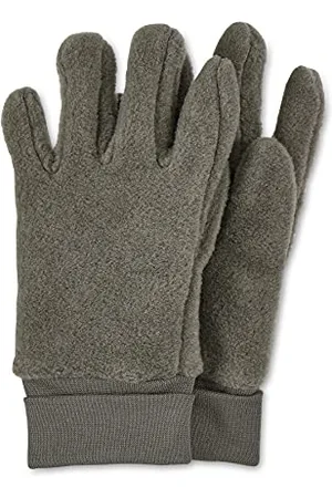 Sterntaler Fleece-Fingerhandschuhe mit elastischem Umschlag, Alter: 7 - 8 Jahre, Größe: 5, Grün