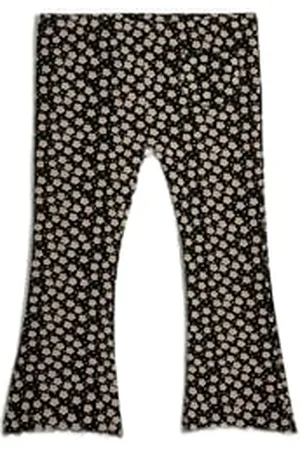 Koton Babygirl Flare Leggings Flower Printed Pocket Detail Ribbed
